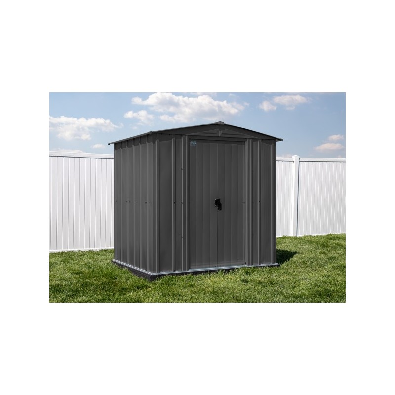 Arrow Classic 6x5 Steel Storage Shed Kit - Charcoal (CLG65CC)