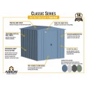 Arrow Classic 6x7 Steel Storage Shed Kit - Sage Green (CLG67SG) Arrow Classic 6x7 Steel Storage Shed Kit - Sage Green (CLG67SG)