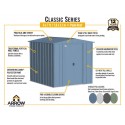 Arrow Classic 6x7 Steel Storage Shed Kit - Charcoal (CLG67CC)