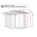 Arrow Classic 8x6 Steel Storage Shed Kit - Flute Grey (CLG86FG)