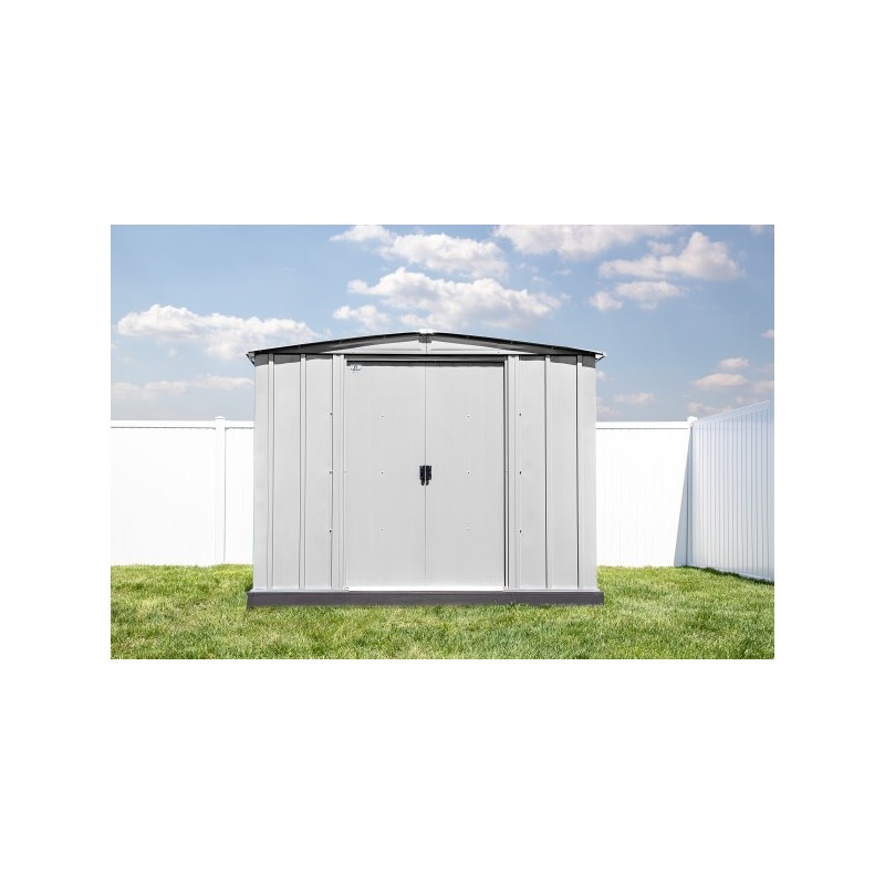 Arrow Classic 8x6 Steel Storage Shed Kit - Flute Grey (CLG86FG)