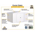 Arrow Classic 10x8 Steel Storage Shed Kit - Flue Grey (CLG108FG) Arrow Classic 10x8 Steel Storage Shed Kit - Flue Grey (CLG108FG)