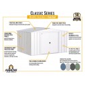 Arrow Classic 10x8 Steel Storage Shed Kit - Flue Grey (CLG108FG)