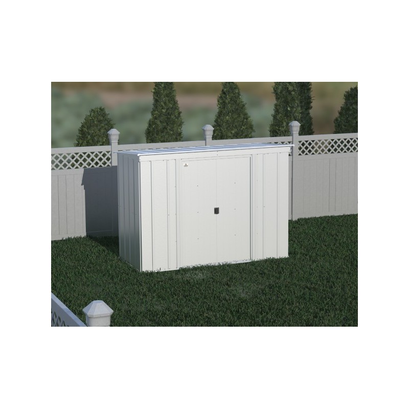 Arrow Classic 8x4 Steel Storage Shed Kit - Flute Grey (CLP84FG)