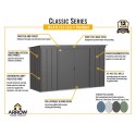 Arrow Classic 10x4 Steel Storage Shed Kit - Blue Grey (CLP104BG)