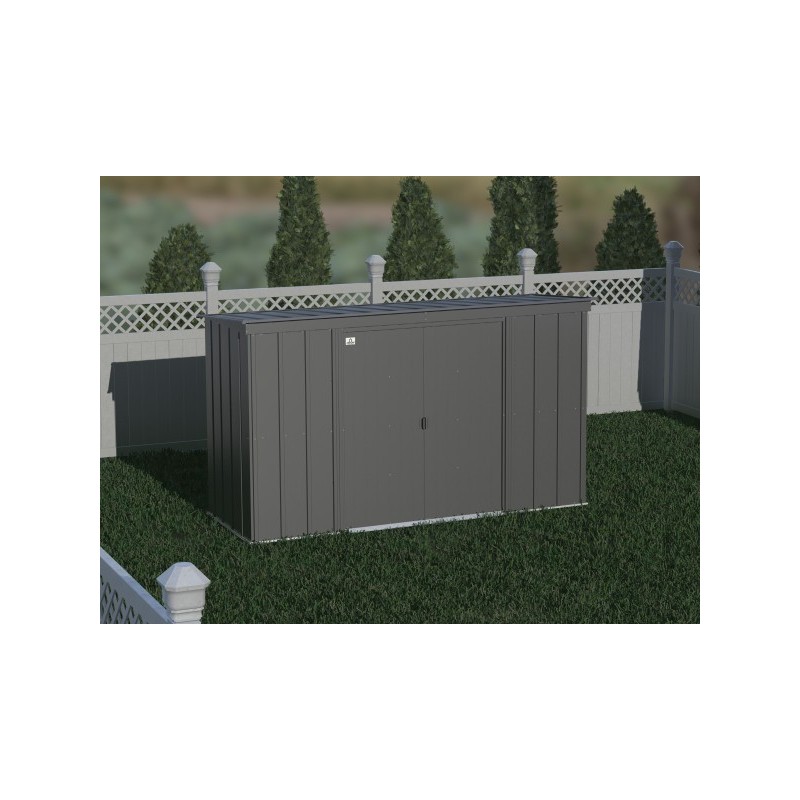 Arrow Classic 10x4 Steel Storage Shed Kit - Charcoal (CLP104CC)
