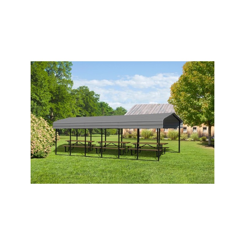 Arrow Steel 10x29x9 Carport Kit - Charcoal (CPHC102909)