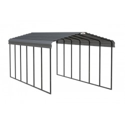 Arrow 12x29x9 Galvanized Steel Carport Kit - Charcoal (CPHC122909)