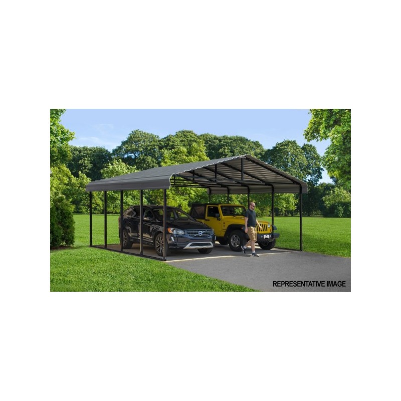 Arrow Steel 20x29x9 Carport Kit - Charcoal (CPHC202909)