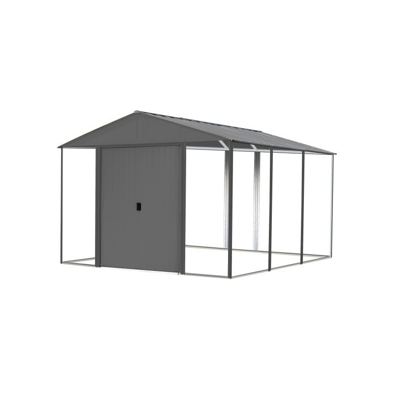Arrow Ironwood 10x12 Steel Hybrid Shed Kit - Galvanized Anthracite (IWA1012)