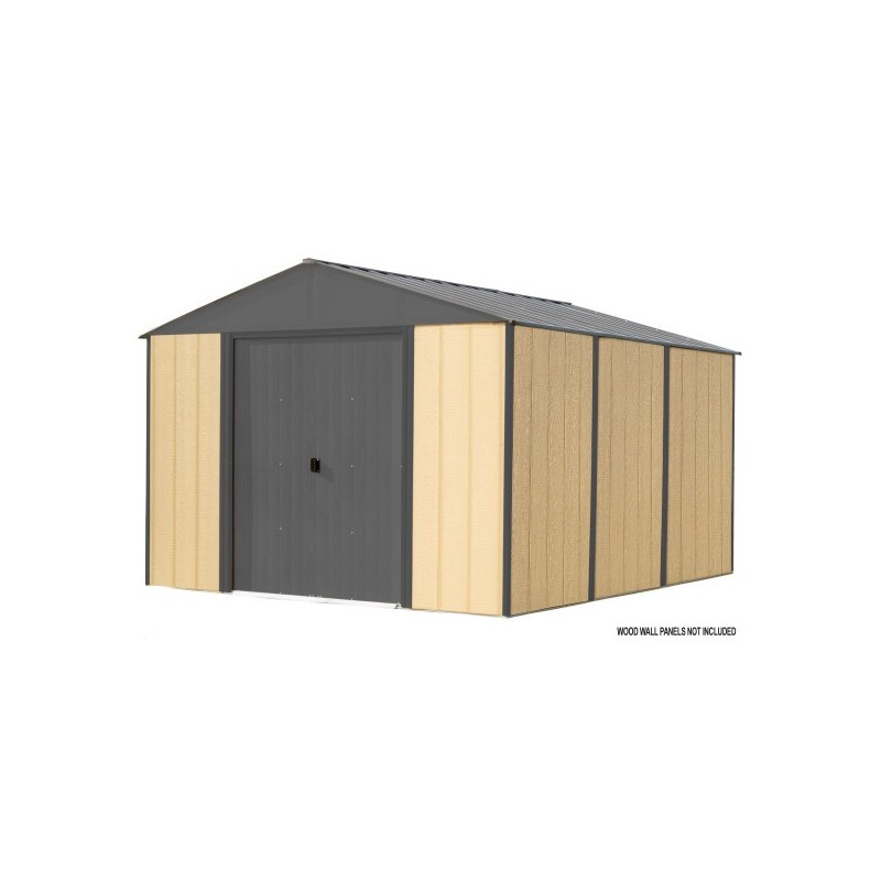 Arrow Ironwood 10x12 Steel Hybrid Shed Kit - Galvanized Anthracite (IWA1012)