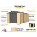 Arrow Ironwood 10x12 Steel Hybrid Shed Kit - Galvanized Anthracite (IWA1012)