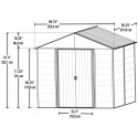 Arrow Ironwood 8x8 Steel Hybrid Shed Kit - Galvanized Anthracite (IWA88)