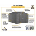 Arrow Select 10x12 Steel Storage Shed Kit - Flute Grey (SCG1012FG)
