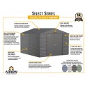 Arrow Select 10x12 Steel Storage Shed Kit - Charcoal (SCG1012CC)