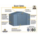 Arrow Select 10x8 Steel Storage Shed Kit - Flute Grey (SCG108FG)