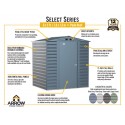 Arrow Select 6x5 Steel Storage Shed Kit - Charcoal (SCG65CC)