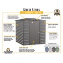 Arrow Select 6x7 Steel Storage Shed Kit - Flute Grey (SCG67FG)