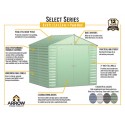 Arrow Select 8x8 Steel Storage Shed Kit - Flute Grey (SCG88FG)