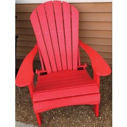 Green Country Decor 2-PACK Folding Adirondack Chairs - Red (ACF-RED)