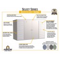 Arrow Select 10x4 Steel Storage Shed Kit - Blue Grey (SCP104BG)