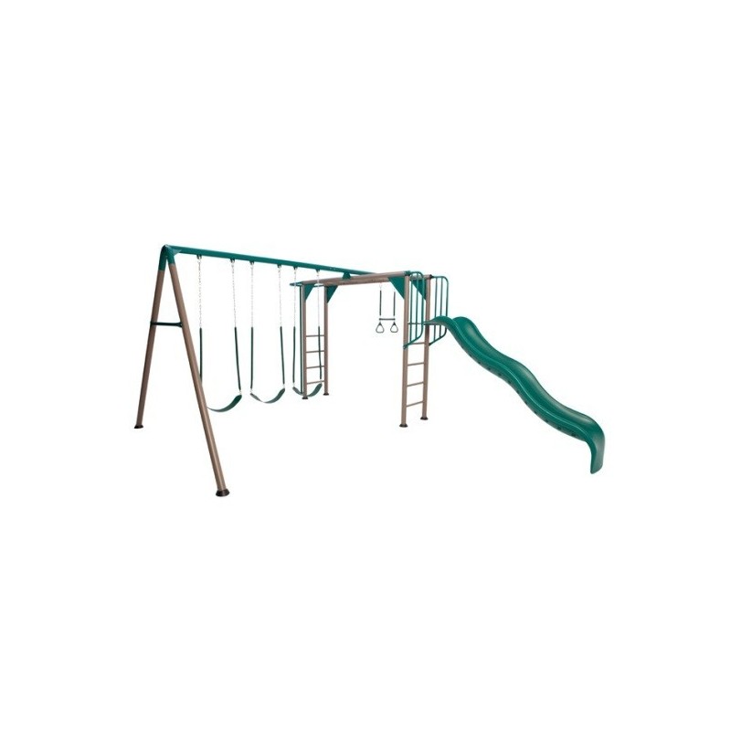 metal swing set with monkey bars