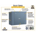 Arrow Select 8x4 Steel Storage Shed Kit - Blue Grey (SCP84BG)