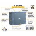 Arrow Select 8x4 Steel Storage Shed Kit - Blue Grey (SCP84BG) Arrow Select 8x4 Steel Storage Shed Kit - Blue Grey (SCP84BG)