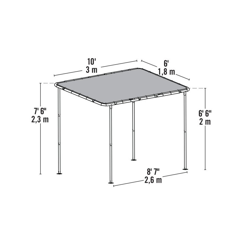 ShelterLogic 10x6 Solano Gazebo Canopy Kit with Tan Cover (22516)