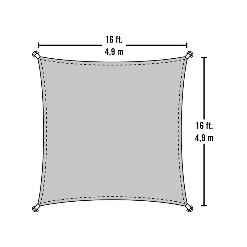 ShelterLogic 16x16 Square Shade Sail - Sand (25723)