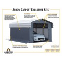 Arrow Carport 10x15 Gray Enclosure Kit (10182)