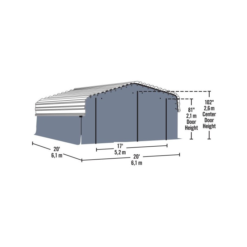 Arrow Carport 20x20 Gray Enclosure Kit (10183)