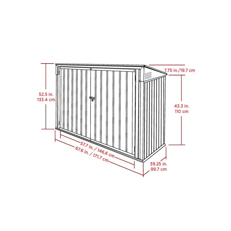Arrow Storboss 6x3 Horizontal Shed Kit - Charcoal (STB63CC)