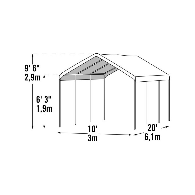ShelterLogic 10x20 MaxAP 2-in-1 Canopy Kit with Enclosure (23541)
