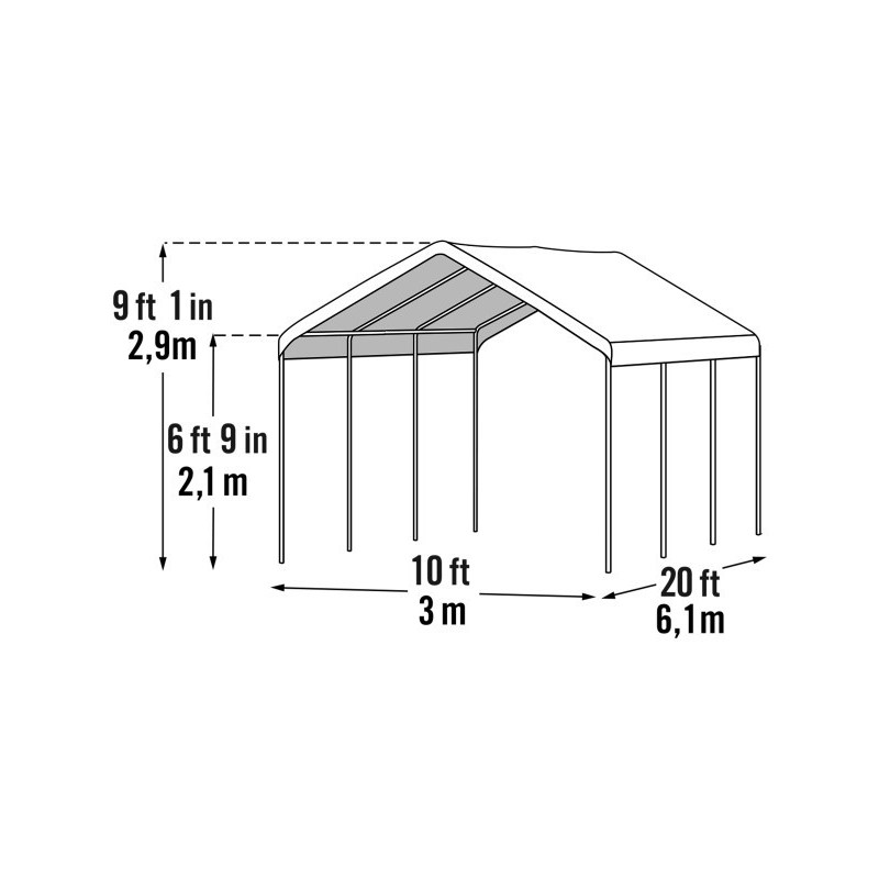 ShelterLogic 10x20 SuperMax White Gazebo Canopy Kit (23588)