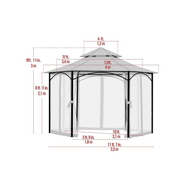 ShelterLogic 11x11 Magnolia Brown Gazebo (24026)