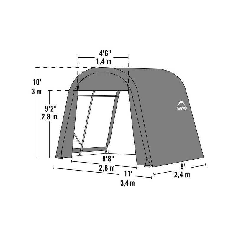 ShelterLogic ShelterCoat 11x8 Gray Garage Kit - Round (77819)