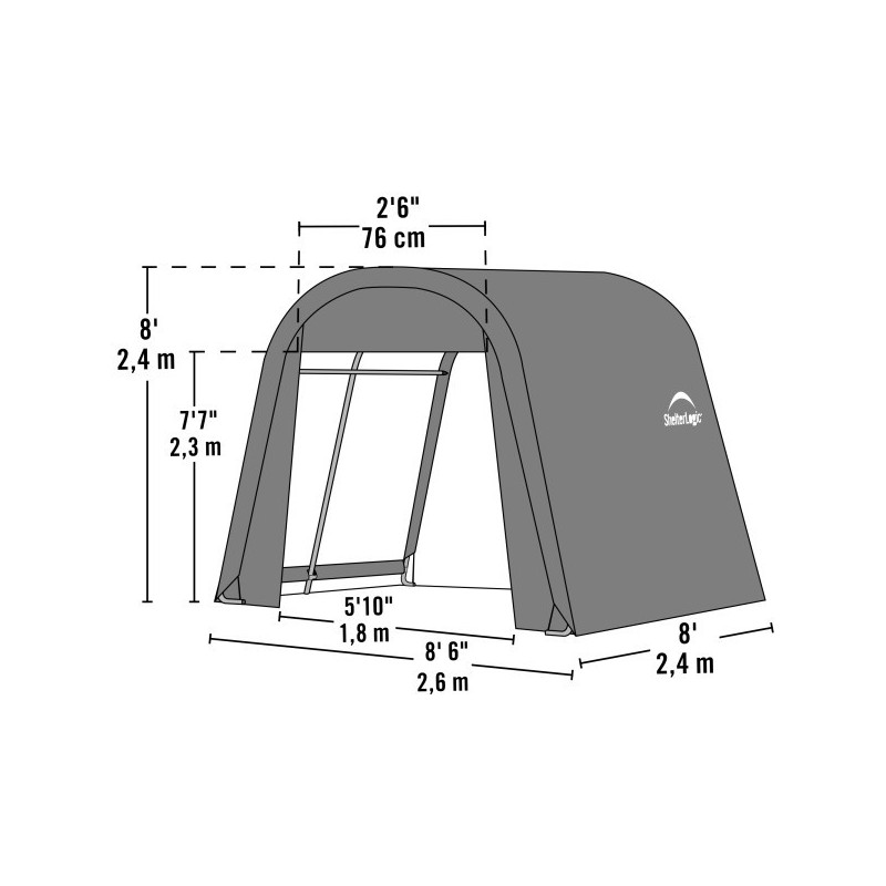 ShelterLogic ShelterCoat 8x8 Gray Garage Kit - Round (76803)
