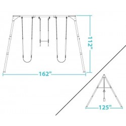 Lifetime Heavy-Duty A-Frame Metal Swing Set - Primary Colors (90200)
