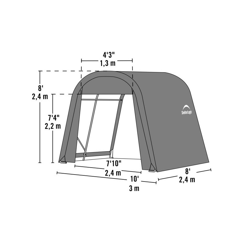 ShelterLogic ShelterCoat 10x8 Green Garage Kit - Round (77804)