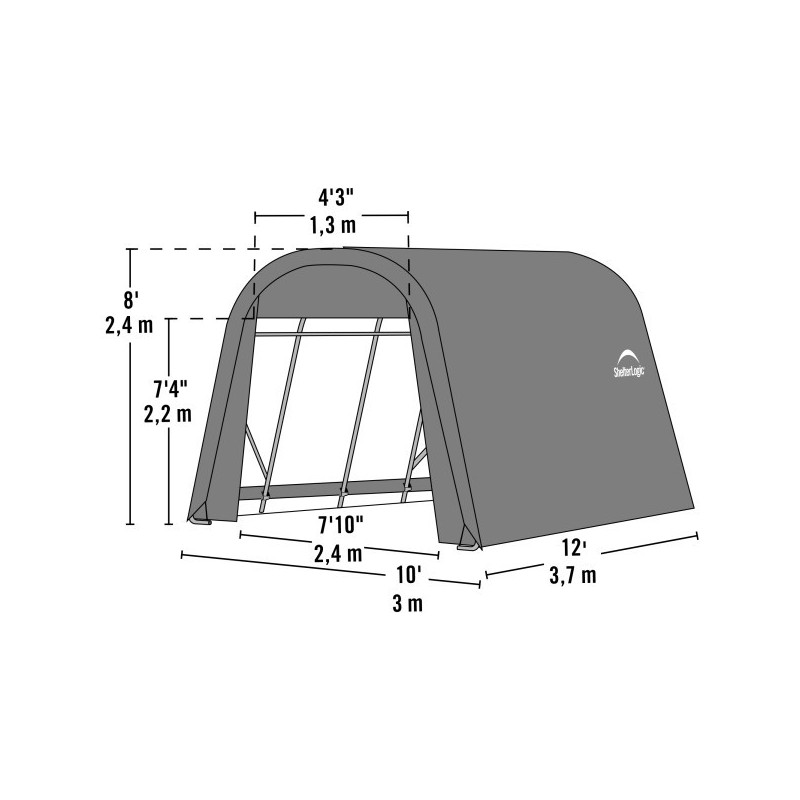 ShelterLogic ShelterCoat 10x12 Green Garage Kit - Round (77814)