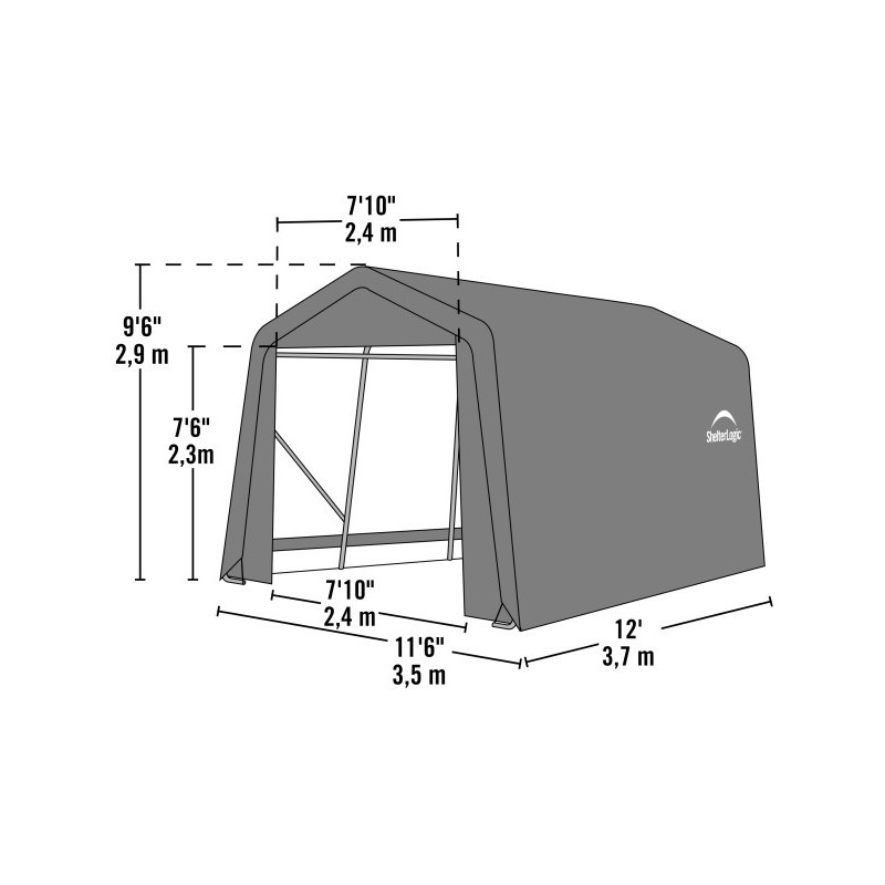 ShelterLogic ShelterCoat 11x12 Gray Garage Kit - Peak (72863)
