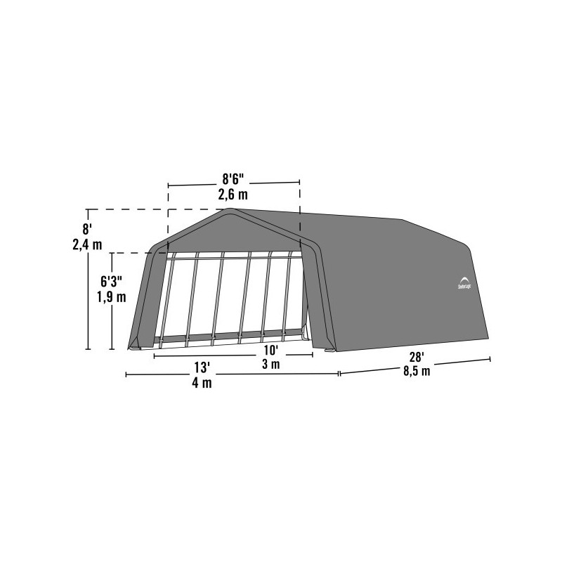ShelterLogic ShelterCoat 12x28 Gray Garage Kit - Peak (76432)