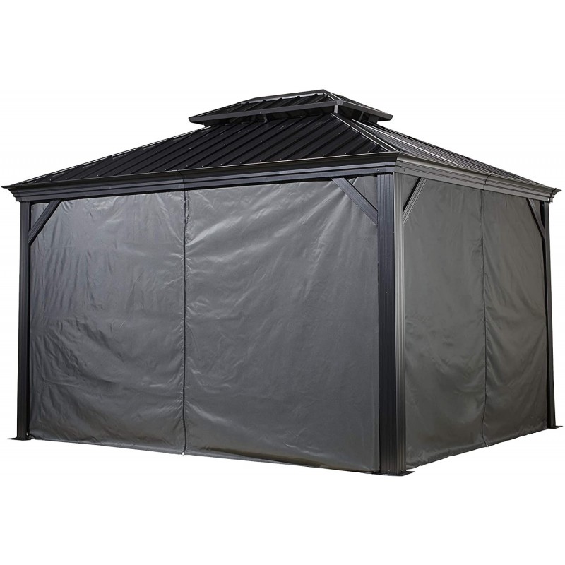Sojag 10x10 Polyester Monaco, Messina, Mykonos, and Moreno Gazebo Curtains - Gray (135-9163803)