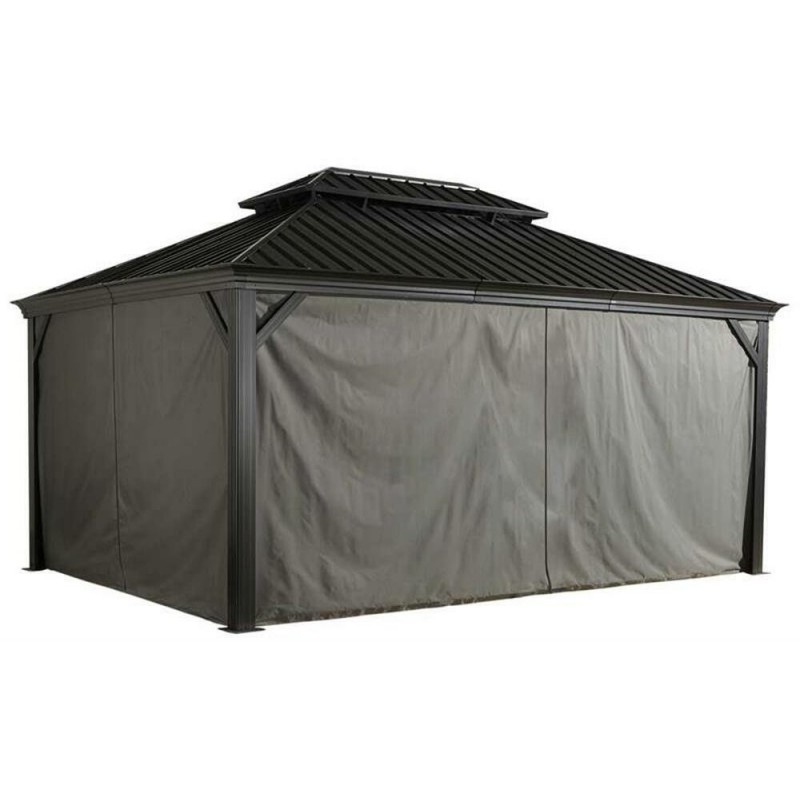 Sojag 12x14 Polyester Monaco, Messina, Mykonos, and Moreno Gazebo Curtains - Gray (135-9165685)