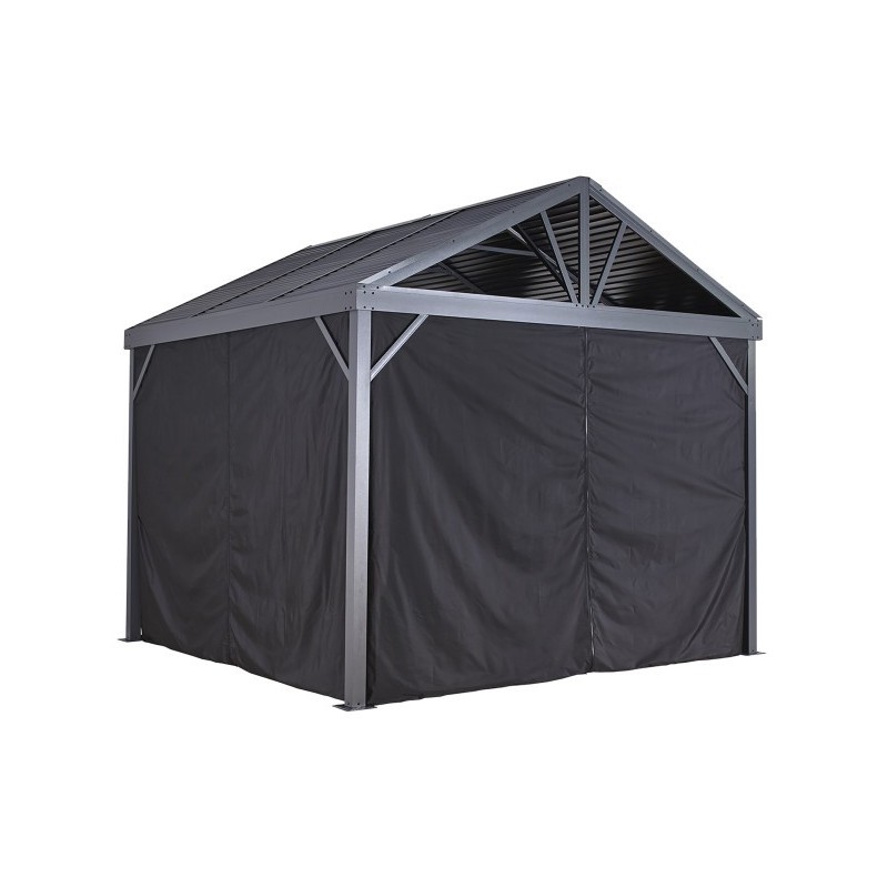 Sojag 8x8 Polyester Sanibel Gazebo Curtains - Black (135-9163902)
