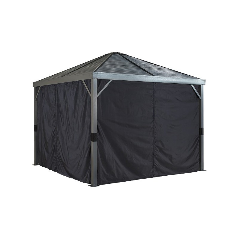 Sojag 10x10 Polyester Sanibel Gazebo Curtains - Black (135-9163919)