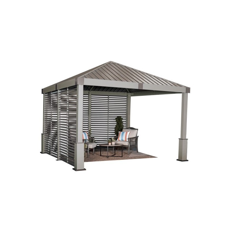 Sojag Nanda 12x12 Gazebo Kit with 2 Louver Walls - Beige (500-9168013)