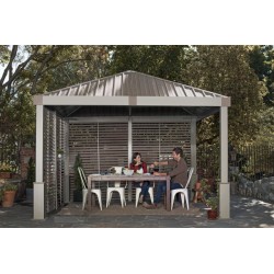 Sojag Nanda 12x12 Gazebo Kit with 2 Louver Walls - Beige (500-9168013)
