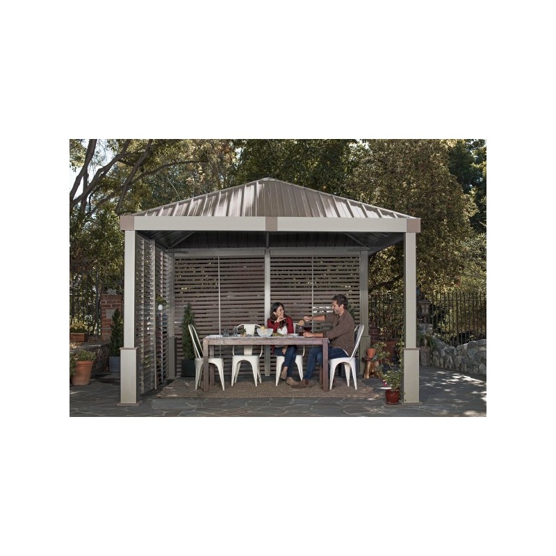 Sojag Nanda 12x12 Gazebo Kit with 2 Louver Walls - Beige (500-9168013)